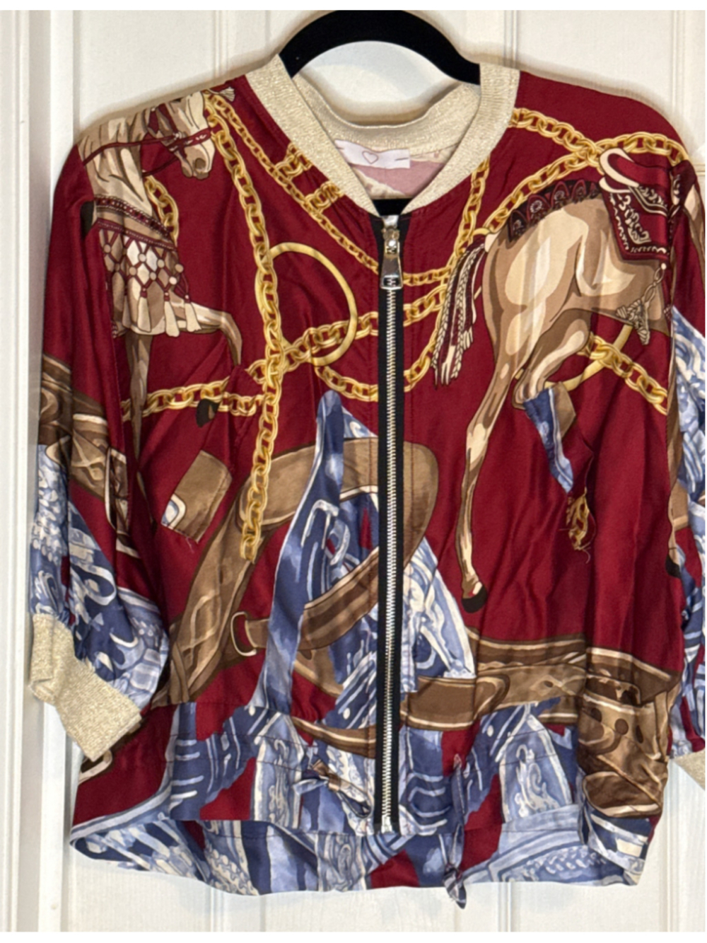 Moda Italy Horseprint Jacket and Pants - Burgandy - Picture 3 of 9